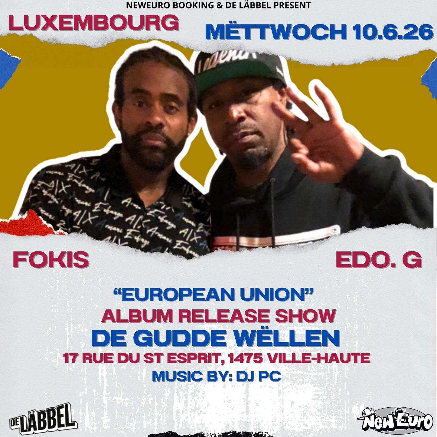 Edo. G & Fokis — "European Union" Album Release Show | June 10, 2026 (Luxembourg, LX)